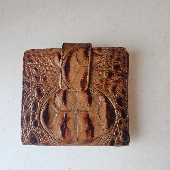 NWOT Brahmin Bi-Fold Credit Card Wallet Almond Melbourne Y2K Original - Picture 1 of 7